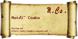 Mató Csaba névjegykártya